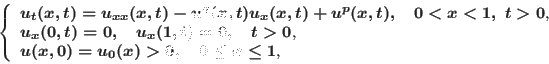 \begin{displaymath}% \\
\left\{ %
\begin{array}{ll}
\hbox{$u_t(x,t)=u_{xx}(x...
..._{0}(x) > 0,\quad 0\leq x \leq 1$,} \\
\end{array}%
\right. \end{displaymath}