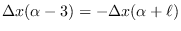 $\Delta x(\alpha-3)=-\Delta x(\alpha+\ell)$