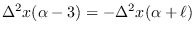 $\Delta^{2} x(\alpha-3)=-\Delta^{2} x(\alpha+\ell)$