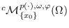 ${{}^c \cal M}_{\{x_0\}}^{p(\cdot),\omega,\varphi}(\Omega)$
